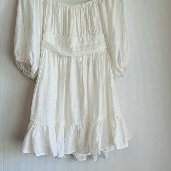 🆕 Hello Molly This is Espionage milk maid boho style mini dress white sz S/4 - Picture 12 of 14